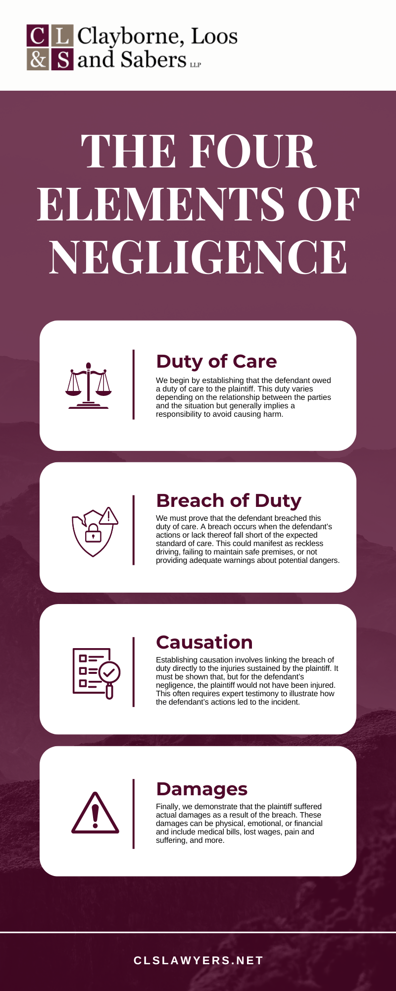 The Four Elements Of Negligence Infographic