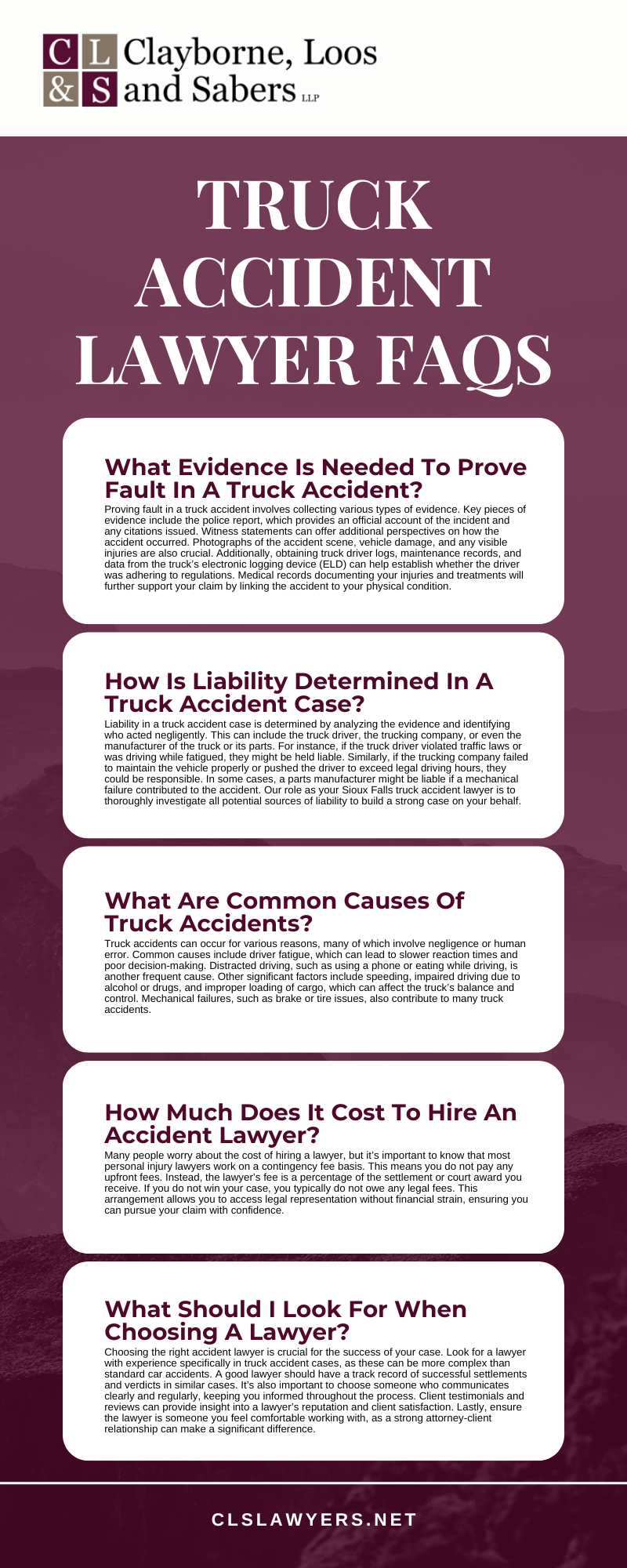 Truck Accident Lawyer Faqs Infographic