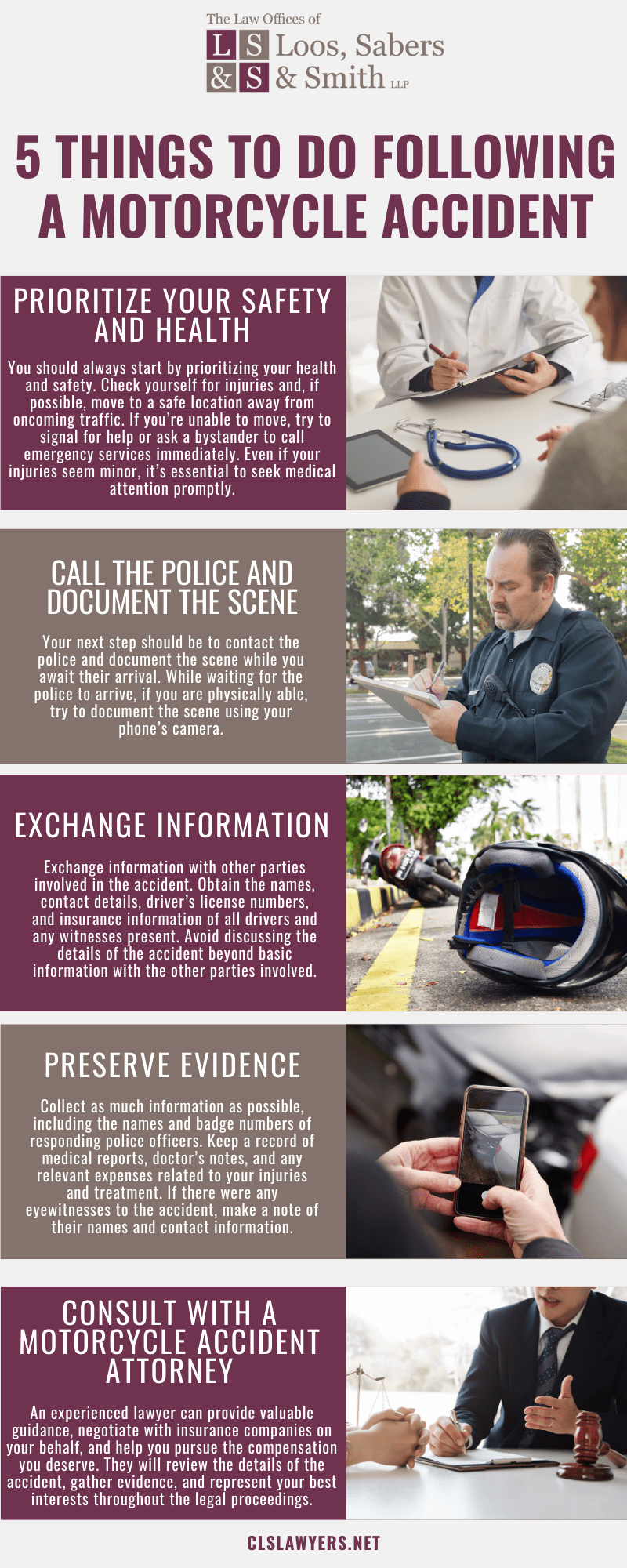 5 Things To Do Following A Motorcycle Accident Infographic