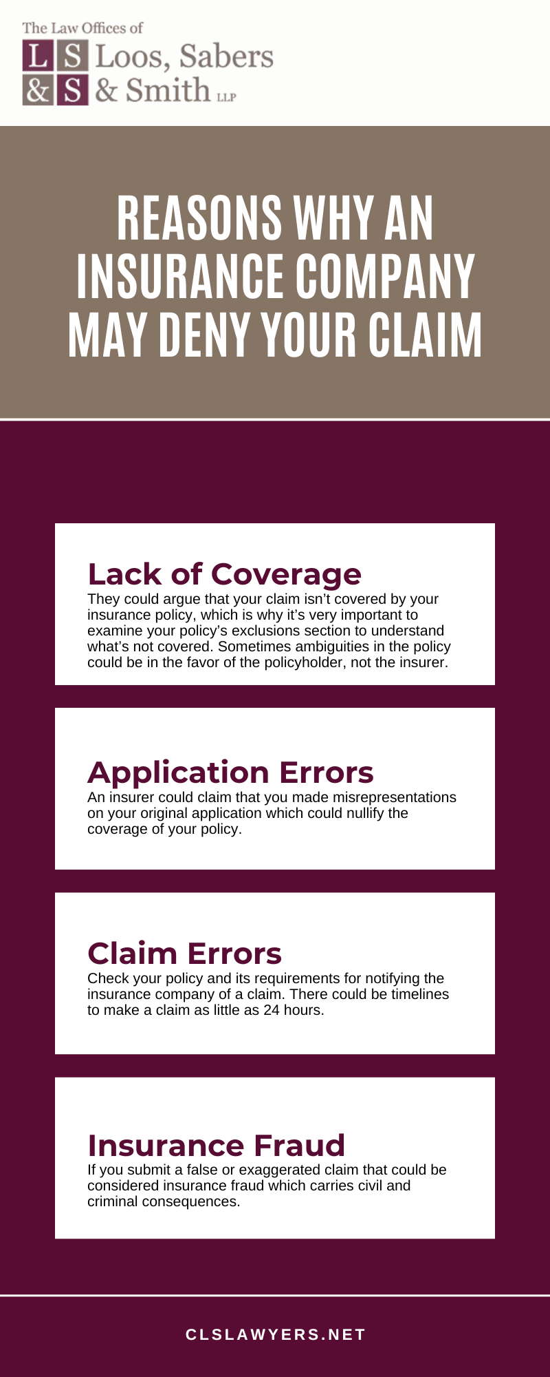 Reasons Why an Insurance Company May Deny Your Claim - infographic