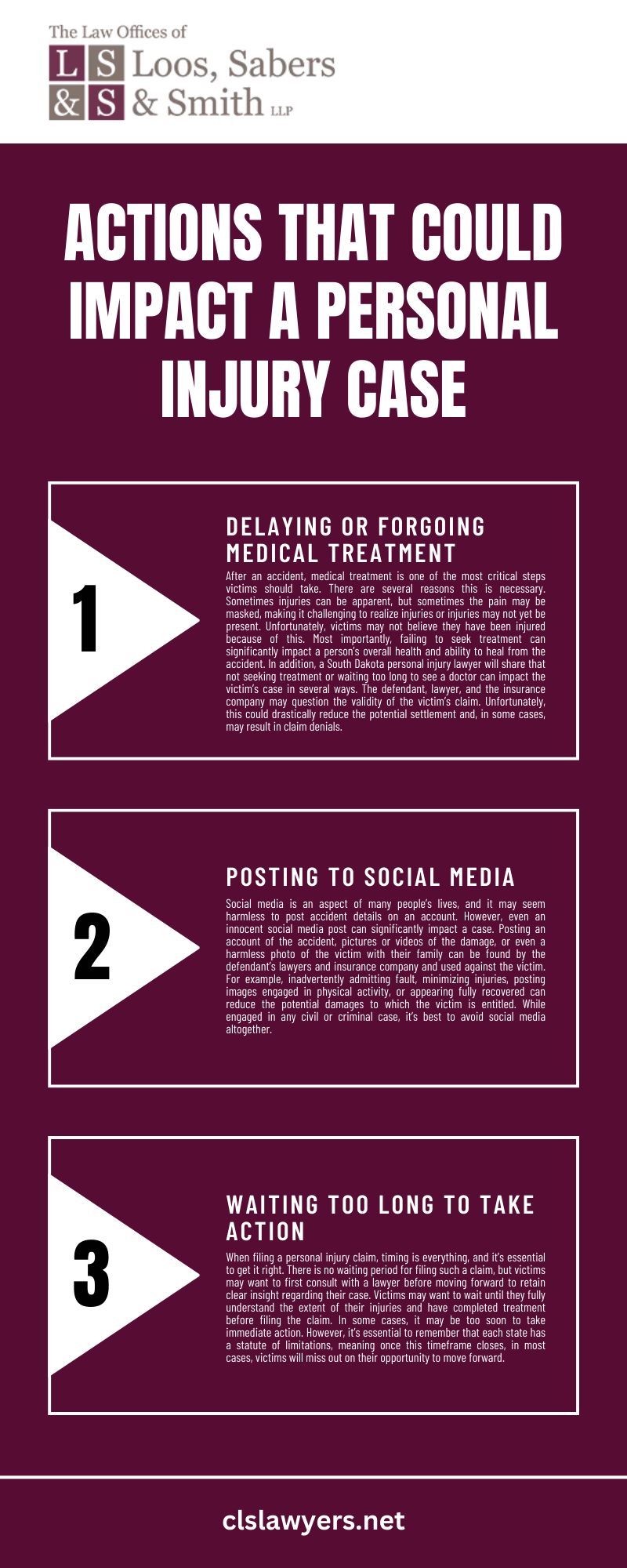 actions that could impact a personal injury case - infographic